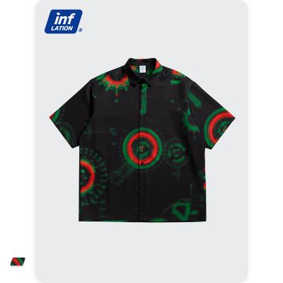 China 2021 summer men's wear wholesale stylish anti-pilling shirt 100% polyester Digital printing shirt for sale