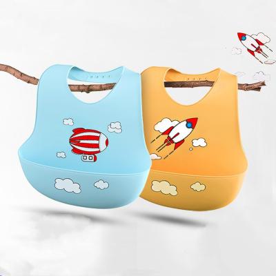 China YX-BBI-05 Soft Silicone Infant Eating Bib Baby Bib Meal Pouch Child Three-Dimensional Waterproof Super Soft Saliva Pouch No Washing for sale