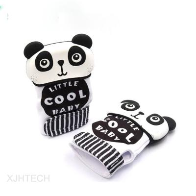 China YXT-BT-46 BPA Free Chewable Panda Shape Silicone Toy Baby Animal Teether Teething Mitt for sale