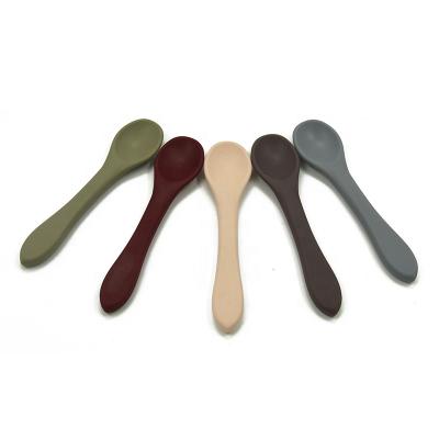 China Viable YXT-BS-06 Can Be Logo Custom Approval Bpa Free Food Grade Silicone Baby Spoon Wholesale Price Fashion Design for sale