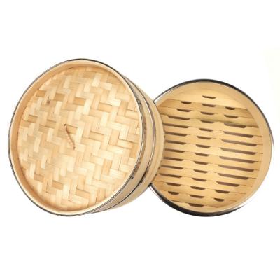 China Viable Promotional Quality 10 Inch Bamboo Steamer With Kitchen Steamer Basket Dim Sum Bamboo Steamer for sale