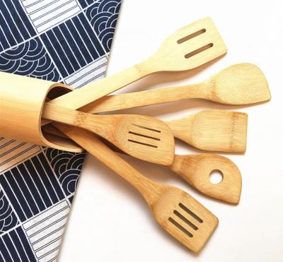 China Amazon Disposable Best Selling Bamboo Kitchenware 6pcs Cooking Utensils Sets Bamboo Accessories for sale