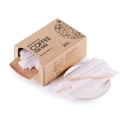 China Sustainable Wholesale Eco - Friendly Wooden Coffee Stirrer Stick Disposable Stirrer Coffee for sale