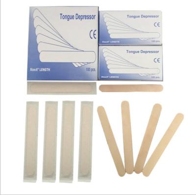 China For Medical Oral Products Disposable Single Birch Wooden Spatula Oral Cavity Packaging Inspection for sale