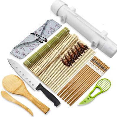 China Factory Wholesale Price Sustainable Color Natural Bamboo Making Sushi Set With Package for sale