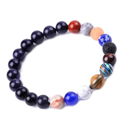 China AiQi CLASSIC The Milky Way Stone Solar System Eight Planets Gemstone Bracelet Bangle Bracelet for sale