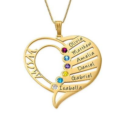 China Factory Wholesale CLASSIC Custom Ladies Stainless Steel Birthstone Necklace for sale