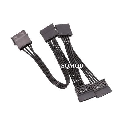 China SATA hard disk molex to sata power splitter cable 1 ide 4 molex 4pin to sata 15 pin 50 cm for sale