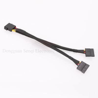 China Y Splitter 4 Pin Male IDE Molex to Dual 15 Pin Female SATA - A.W.G. standard 18 20 cm ide to sata converter for sale