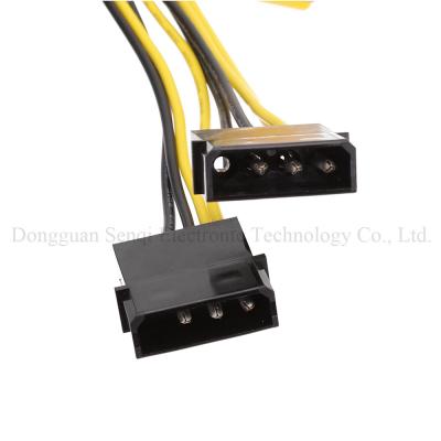 China Y Splitter 2 x Molex 4 8Pin Pin to CPU 8 Pin Power Converter Cable - Molex to CPU 8 Pin Adapter for sale