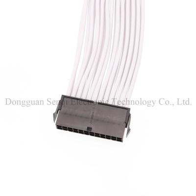 China White Sheathed Computer 24 Pin Extension Cable 24pin Male to 24pin ATX Power Supply Female Extension Cable 30CM 18AWG for sale