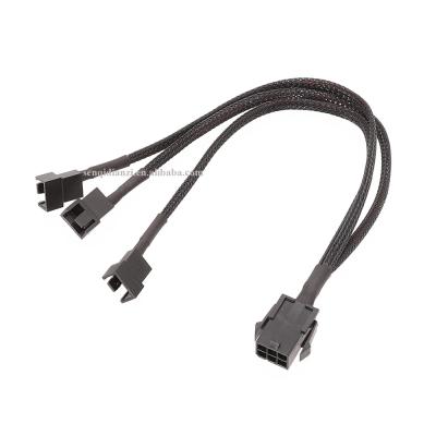 China Computer PC Fan PCIe 6pin Female To 3x3pin Fan Cables (1 To 3 Slot) Power Cable 30CM for sale