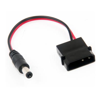 China Computer Lights Male 4-Pin Molex Connector To DC 12V 5.5mm x 2.1mm Plug 10CM LED Power Cable for sale