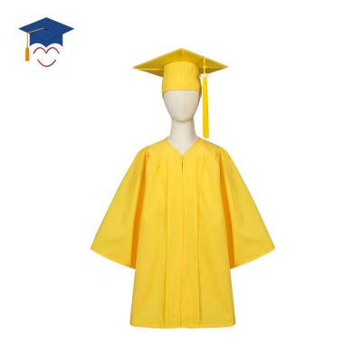 China PHOEBEE School Gold Wholesale Hot Sale Cheap 2021 Kids Graduation Gown Long Dress With Hat for sale