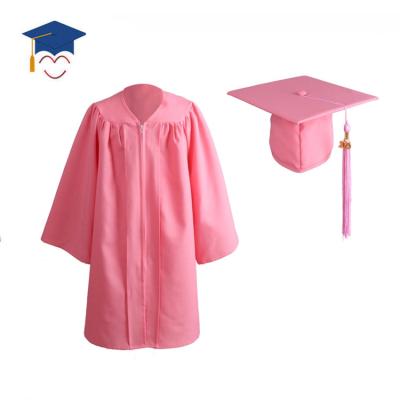 China PHOEBEE Hotsale School Kids Pink Matte Graduation Gown And Cap for sale