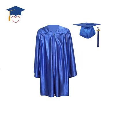 China PHOEBEE School Children Kids Royal Blue Shiny Gown and Graduation Long Gown Hat for sale