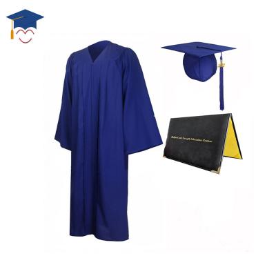 China School Hotsell Adult Navy Blue Matte Graduation Gown and Diploma Cover for sale