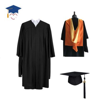 China High Quality USA School Fluted Masters Licensed Gown and Hat for sale