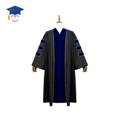 China Wholesale Black School PHD Graduation Gown for sale