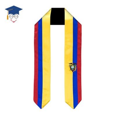 China International School Ecuador Flag Graduation Sash Study Graduation Stole for sale