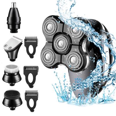 China 2021 New Arrival Waterproof 5 Blade Men's Grooming Set 5 in 1 Multi-Function Facial Nose Facial Massager Men Head Beard Blad Trimmer Cleaning Razor for sale