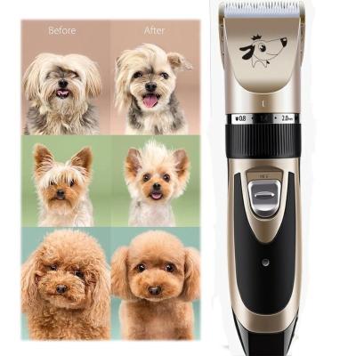 China Viable Wholesale Radio Pet Hair Cutter Grooming Clippers Razor Kit Set With Comb Electric Pet Hair Trimmer Machine Sets for sale