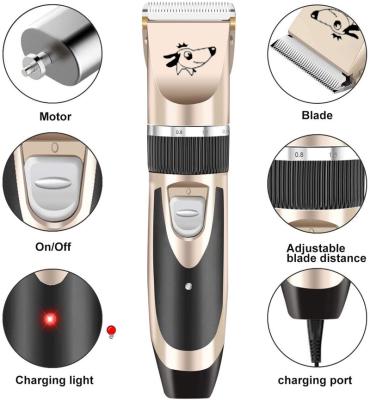 China Viable Wholesale Radio Pet Hair Cutter Grooming Clippers Razor Kit Set With Comb Electric Pet Hair Trimmer Machine Sets for sale