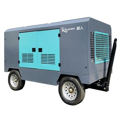 China Latelas Lubricated Portable Diesel Air Compressor For Construction Work for sale