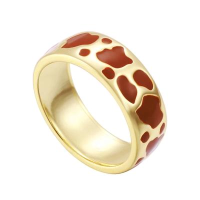 China YJ21R69 Statistical USA Size 6/7/8 Cute Cow Alloy Spotted Rings For Women Girl for sale