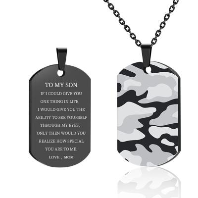 China TRENDY To My MOM Son I Want You To Believe Love Mom Dog Tag Military Air Force Navy Coast Guard Necklace Ball Chain Gift For Better for sale