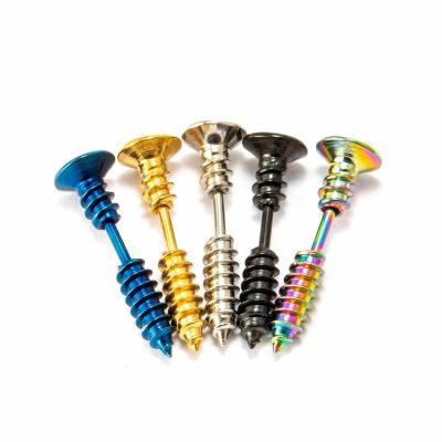 China FASHIONABLE Trendy Screw Shaped Stainless Steel Earrings Men's Hypoallergenic Earrings for sale