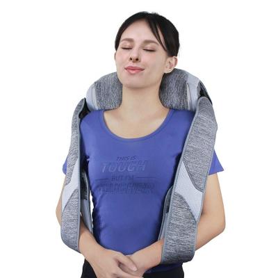 China Neck Health Care Back Pain Relief Shiatsu Neck Shoulder Massager Electric Leather Kneading Belt With Heat for sale