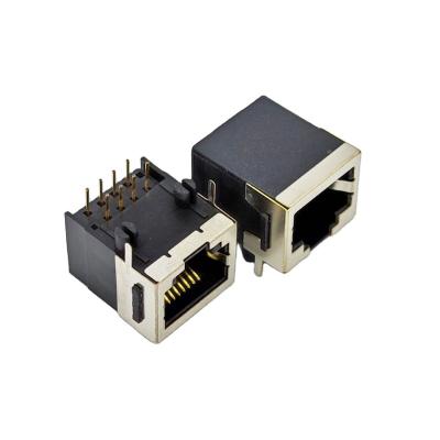 China PCB Connector 5601 - 10P8C Half-shielded Tab Down Side Entry Modular Jack for sale