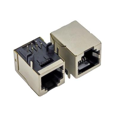 China PCB Connector 5604 - Shielded 6P2C / 6P4C / 6P6C Tab Up Side Entry Modular Jack for sale