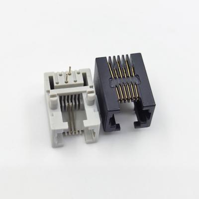 China PCB Connector 5301 Low Profile 6P2C/6P4C Modular Jack Side Entry RJ11 Connector Female for sale