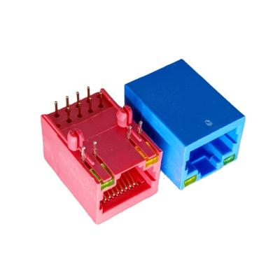 China PCB Connector 5905 Router Port With LED Length 20.6mm Label RJ45 8P8C Bottom PCB Mount Modular Jack for sale