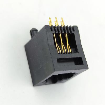 China Modular PCB Connector 5201 6P6C RJ11 PCB Jack Top Entry Female for sale