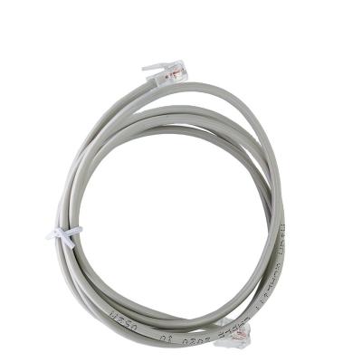 China Telephone Cable 6P2C Plug +6P2C Plug Solid Wire Line Cord (P+P) Male RJ11 RJ11 To Male 2 Cores Telephone Round Cable Cord for sale