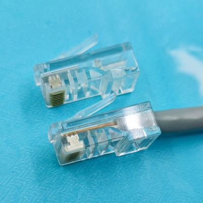 China Ethernet Network Cable Cat5e Wire RJ-45 Plug RJ-45 Male Connector 3tips Solid Modular Blade for Unshielded UTP Solid Cable for sale