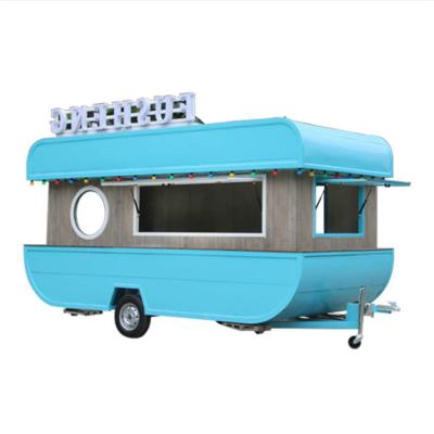 China Leisure Fast Food Equipment Carts With Shelves Small Divided Cart Dining Car Street Fast Food Concession Trailer for sale