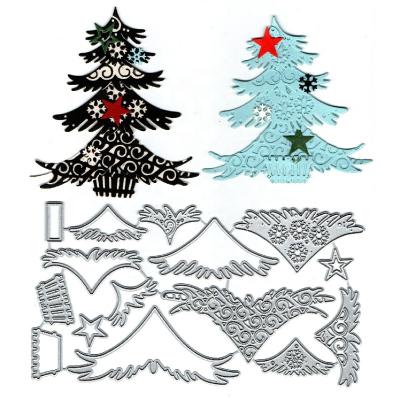 China Europe Christmas Trees Metal Stencil DIY Embossing Christmas Greeting Card Making Cutting Dies for sale