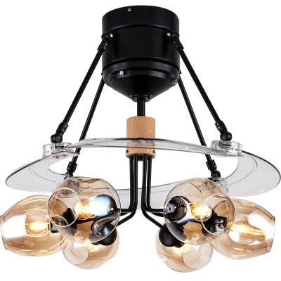 China Modern Nordic Luxury 48 Inch 4 Blade ABS LED Light AC Copper Motor Ceiling Fan With Lights for sale