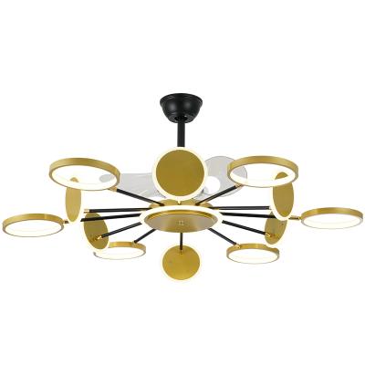 China High Quality Luxury Modern Indoor Electric Light Modern Metal Ceiling Fan Light Remote Control Led Fancy for sale