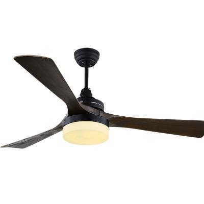 China 42/52 Inch Modern Solid Wood Blades Indoor Decorative Ceiling Fan With Remote Control Led Lights for sale