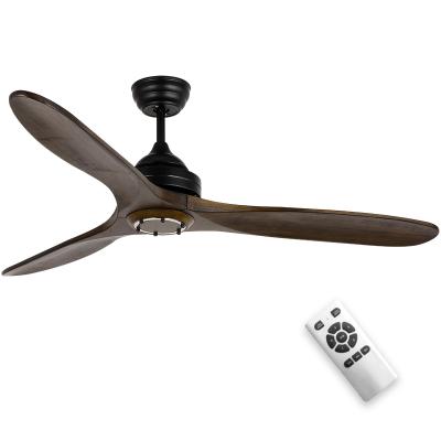 China Fancy Modern Nordic Modern Decorative Best DC Motor 3 Blade Wooden Ceiling Fans With Remote Control for sale