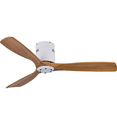 China Modern Solid Wood White 3 Blade 42 Inch Copper Motor Remote Control Modern Ceiling Fan Without Light for sale