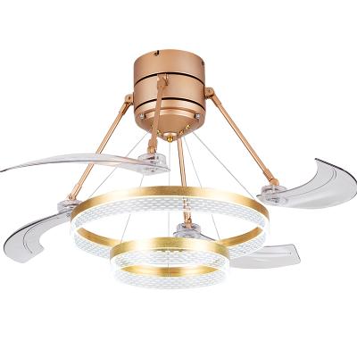 China Modern High Quality Retractable Fandelier Ceiling Fan 48 Inch Chandelier Fan Ceiling Fan Light With Outdoor for sale