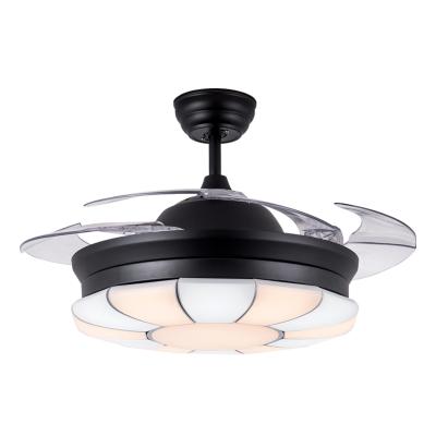 China Hot Sale Modern 42 Inch Luxury Black White Led Ceiling Fan Light Modern Ceiling Fan With Led Light for sale