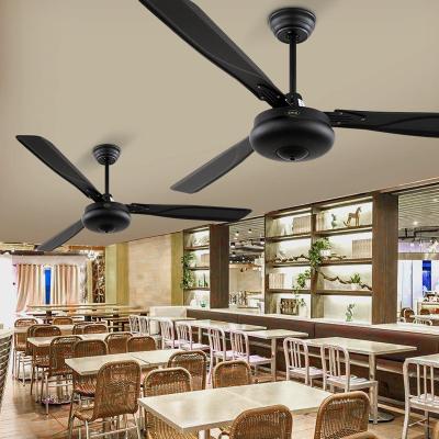 China 56 Inch Industrial Modern Copper Motor Remote Control Black White Ceiling Fan Metal Blades Without Light for sale