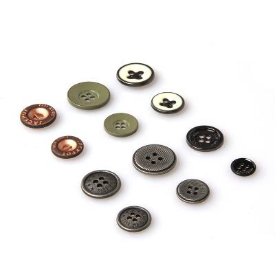 China Durable Custom Metal Hardware and Dark Color 2-Holes Button for sale